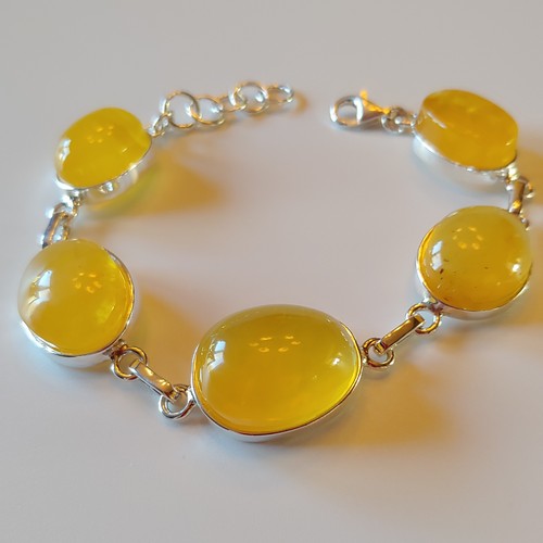 HWG-112 Bracelet yellow, Alternating 5 Ovals with Links $110 at Hunter Wolff Gallery