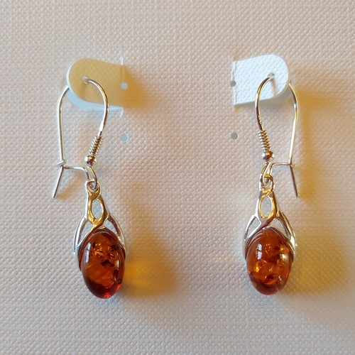 Click to view detail for HWG-114 Earrings Amber Drops $30