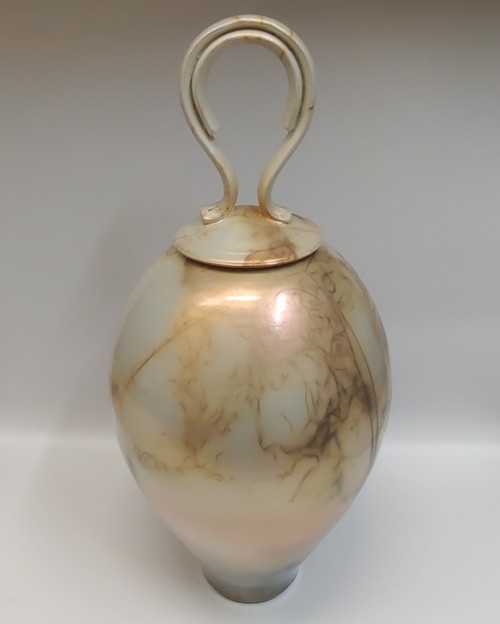 BS-011 Vase, Lidded Saggar Fired 16.75 x 7 $395 at Hunter Wolff Gallery