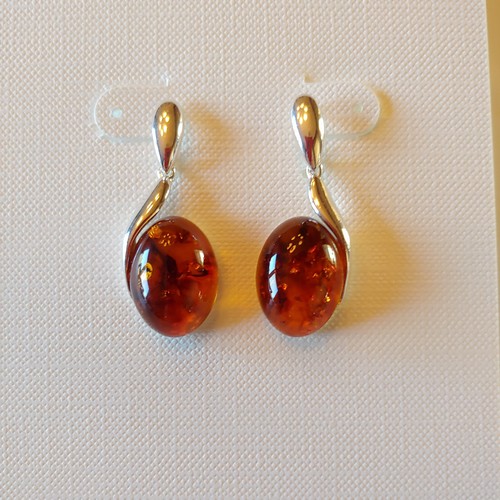 Click to view detail for HWG-121 Earrings Oval Drop & Silver $59
