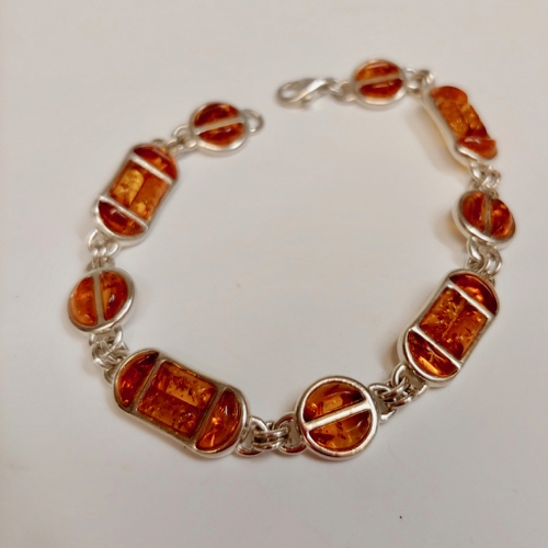 HWG-128 Bracelet amber square, oval, round $94 at Hunter Wolff Gallery