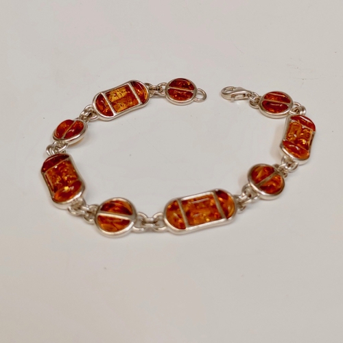 HWG-128 Bracelet amber square, oval, round $94 at Hunter Wolff Gallery