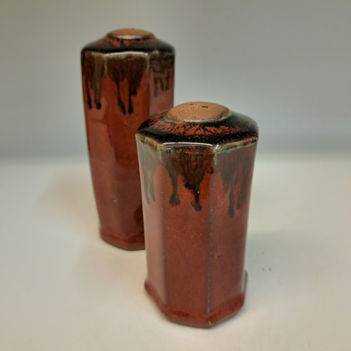 #241144 Salt & Pepper Set Red/Black $18 at Hunter Wolff Gallery