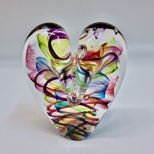 DG-146 Blown Glass Heart Rainbow Stringers $112 at Hunter Wolff Gallery