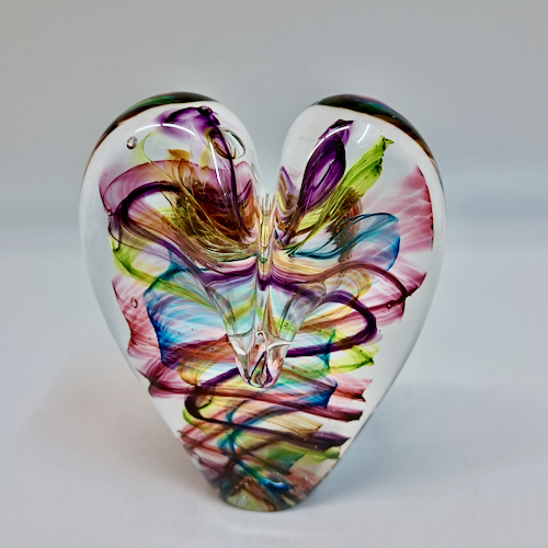 DG-146 Blown Glass Heart Rainbow Stringers $112 at Hunter Wolff Gallery