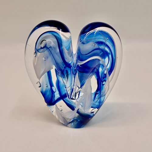 DG-148 Blown Glass Heart Blue/Cobalt $112 at Hunter Wolff Gallery