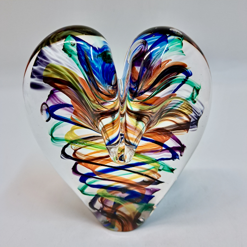 Click to view detail for DG-149 Blown Glass Heart Rainbow Stringers $112