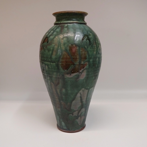 Click to view detail for #221149 Vase Green Pattern $24