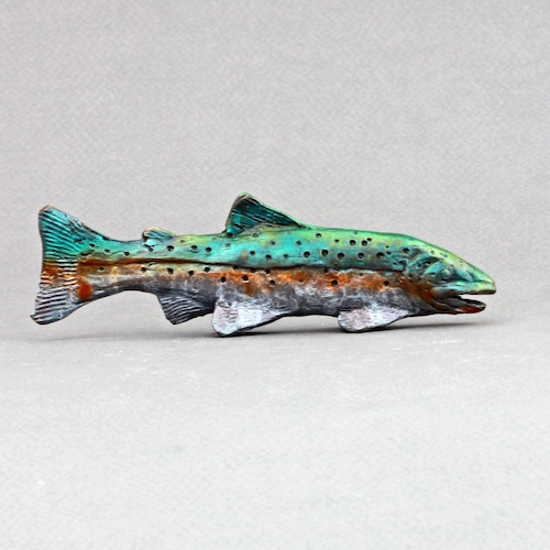 FL154 Rainbow Trout Bronze 5.5x2.1 $125 at Hunter Wolff Gallery