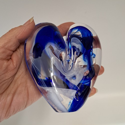DG-167 Blown Glass Heart Blue Cobalt $112 at Hunter Wolff Gallery