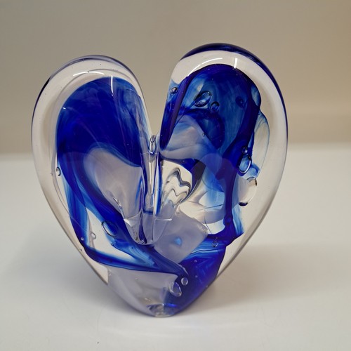 DG-167 Blown Glass Heart Blue Cobalt $112 at Hunter Wolff Gallery