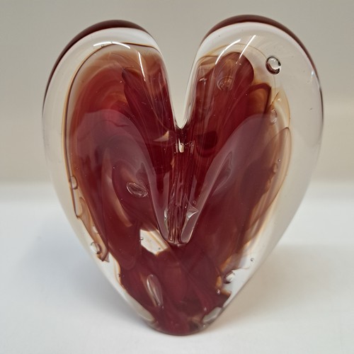 Click to view detail for DG-183 Blown Glass Heart Deep Red $112