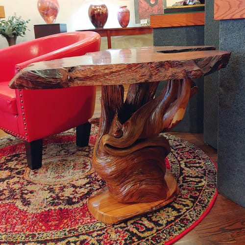 JW-187 End Table, Redwood & Juniper $2750 at Hunter Wolff Gallery