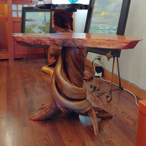 JW-188 End Table Redwood & Juniper $2500 at Hunter Wolff Gallery
