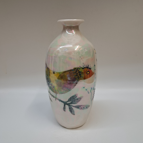 CP-010 Vase, Abstract Birds $350 at Hunter Wolff Gallery