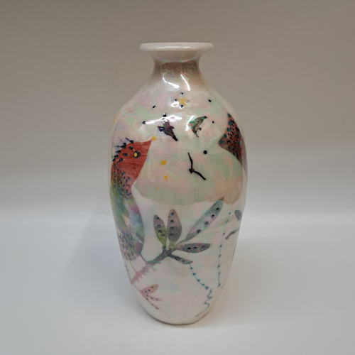 CP-010 Vase, Abstract Birds $350 at Hunter Wolff Gallery