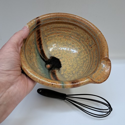 #251221 Mixing Bowl with Spout & Whisk $18 at Hunter Wolff Gallery