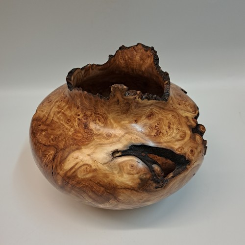 JW-224 Aspen Burl Hollow Woodturning 7.75x7 $400 at Hunter Wolff Gallery