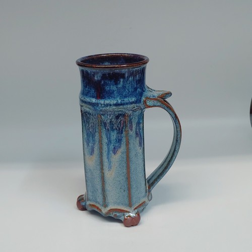 #220249 Mug, 3-Footed, Blue/Brown/Black $25 at Hunter Wolff Gallery