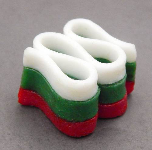 Click to view detail for HG-048 Christmas Ribbon Candy, Red, White, Green $50