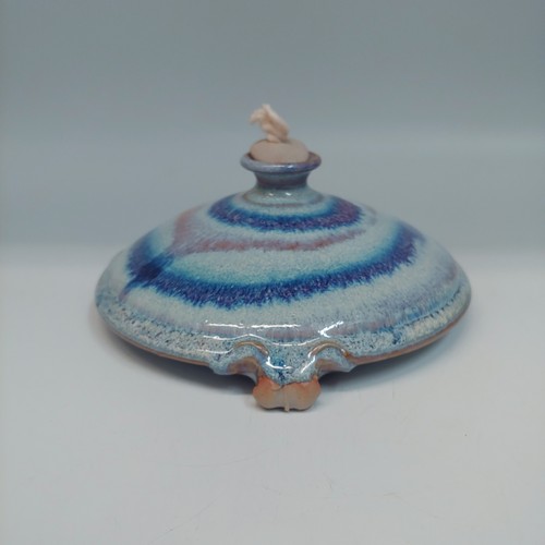 #220250 Oil Lamp Blue Stripes $16.50 at Hunter Wolff Gallery
