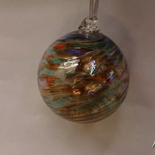 Click to view detail for DB-280 Ornament - frit twist earth tone $33
