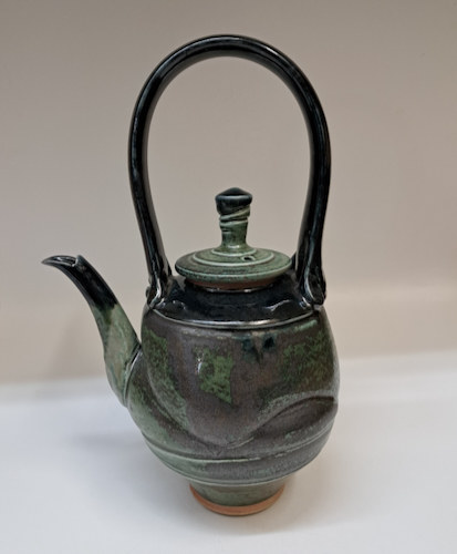 #260229 Tea Pot Green & Black $65 at Hunter Wolff Gallery