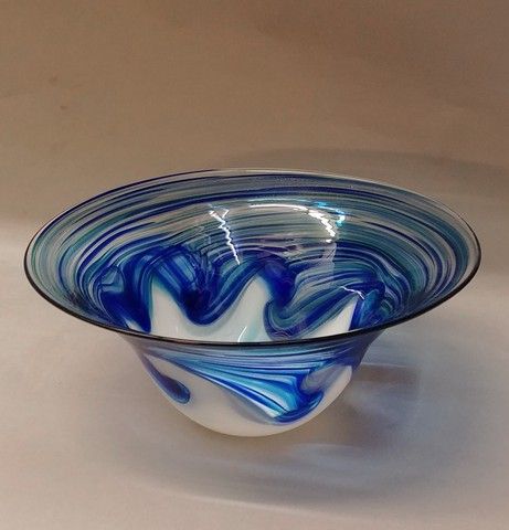 Click to view detail for DB-298  Bowl Large, Ocean - White Wave $225