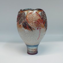 Click to view detail for #220132 Raku Vase 3xFired $42