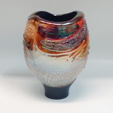 Click to view detail for #220134 Raku Vase 3xFired $42