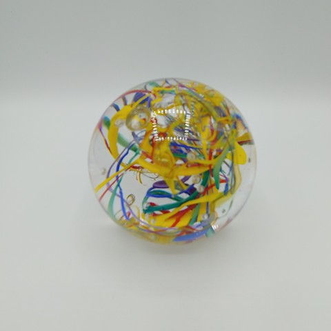 DB-375 Paperweight Abstract Rainbow 3.5x3.5 $85 at Hunter Wolff Gallery