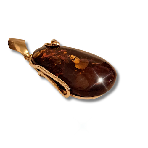 HW-4016 Pendant, Dark Amber, CZ $92 at Hunter Wolff Gallery