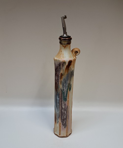 Click to view detail for #251245 Oil Cruet Multi-Color Splash $24.50