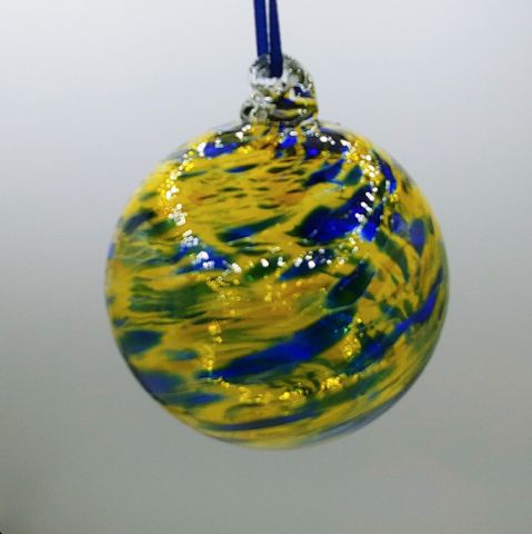 DB-466 Ornament Twist Blue & Gold $35 at Hunter Wolff Gallery