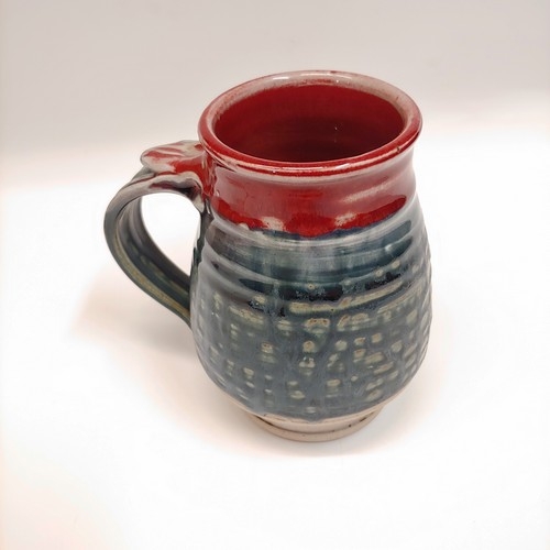 Click to view detail for #221147 Barrel Mug Forest Green/Red $18