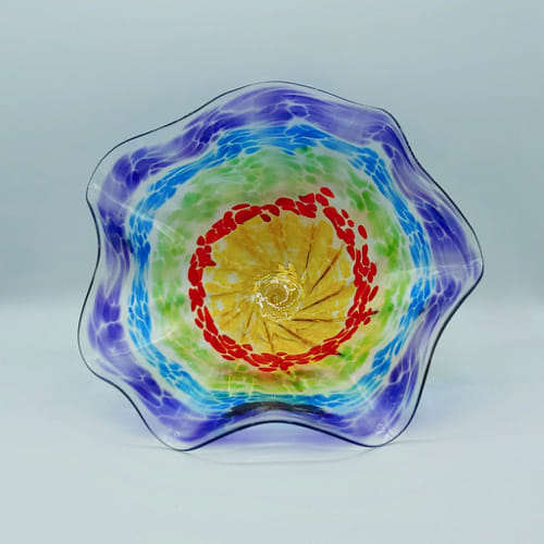 DB-518 Bowl - Rainbow Fluted Optic 5x11x5 $225 at Hunter Wolff Gallery