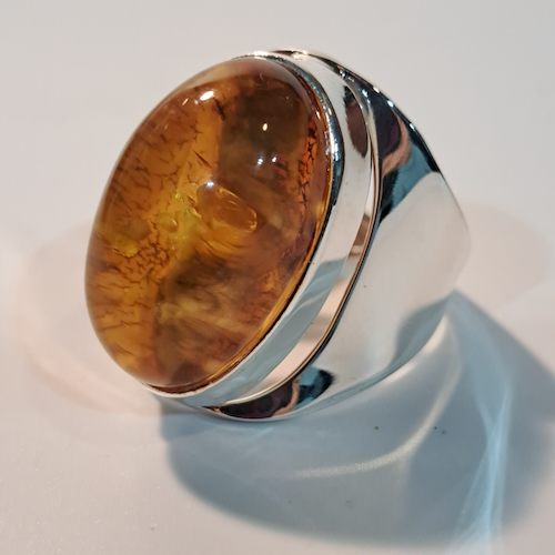 HW-527 Ring, Oval, Amber Contemporary $123 at Hunter Wolff Gallery