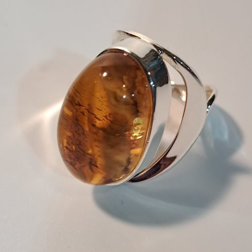 HW-527 Ring, Oval, Amber Contemporary $123 at Hunter Wolff Gallery