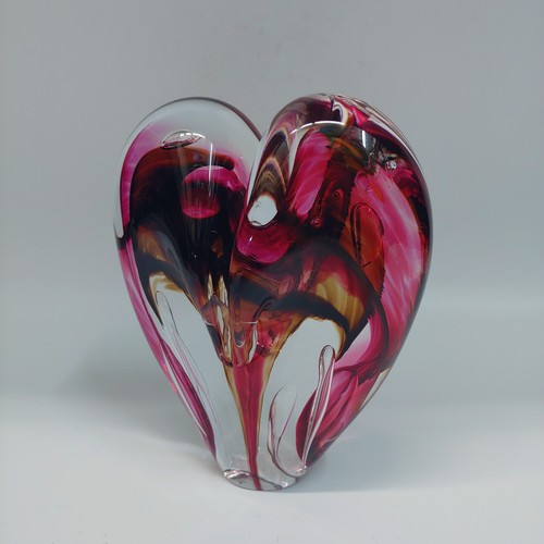 DG-052 Heart Raspberry and Brown $108 at Hunter Wolff Gallery