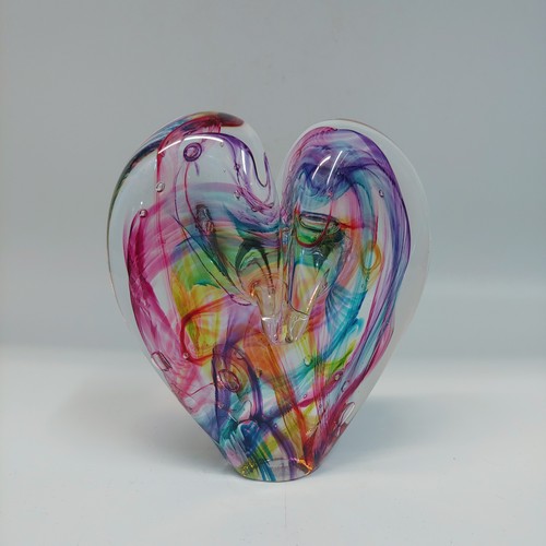 DG-053 Heart Multi-Colored Rainbow $108 at Hunter Wolff Gallery