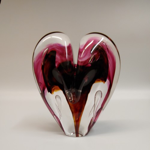 DG-056 Heart Raspberry & Brown $108 at Hunter Wolff Gallery