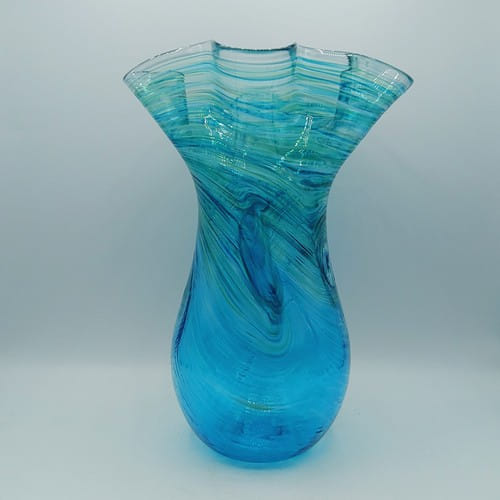 Click to view detail for DB-602 Vase - Teal Wave 11x8 $295