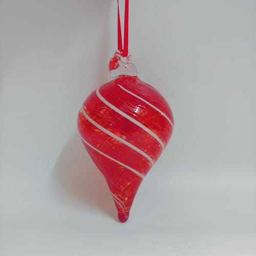 Click to view detail for DB-610 Tear drop ornament - red cane $33