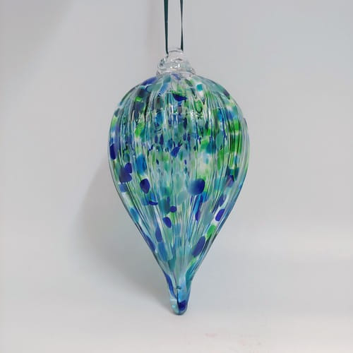 Click to view detail for DB-612 Tear drop ornament - green blue teal $33