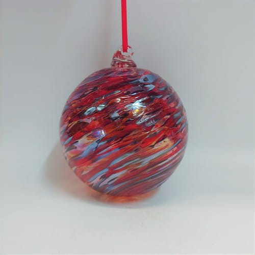 Click to view detail for DB-613 Frit twist ornament - red $33