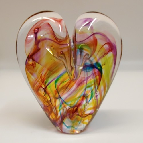 DG-063 Heart Multi-Color Pastels 5.5x4.5 $145 at Hunter Wolff Gallery