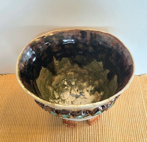 SL-644 Bowl, Large Stoneware Footed Textured $260 at Hunter Wolff Gallery