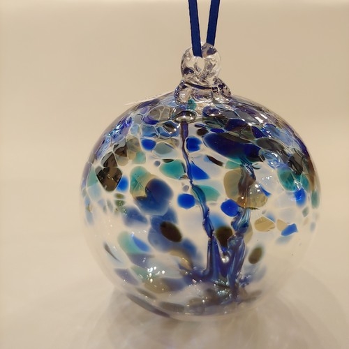 Click to view detail for DB-655 Ornament Witchball Cobalt & Teal $35