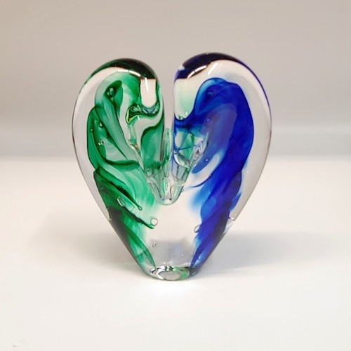 Click to view detail for DG-065 Heart Green & Cobalt 5x4 $110