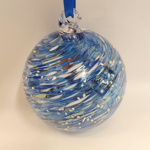 Click to view detail for DB-694 Ornament Blue Snowstorm 3x3 $35